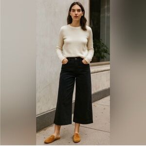 Madewell Black Wide-Leg crop Jeans
